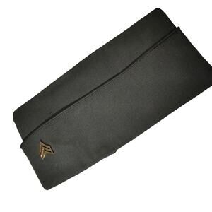 Vintage Flight Ace Garrison Cap – Size 6-7/8, Green, E5 Rank Pin, Minor Wear